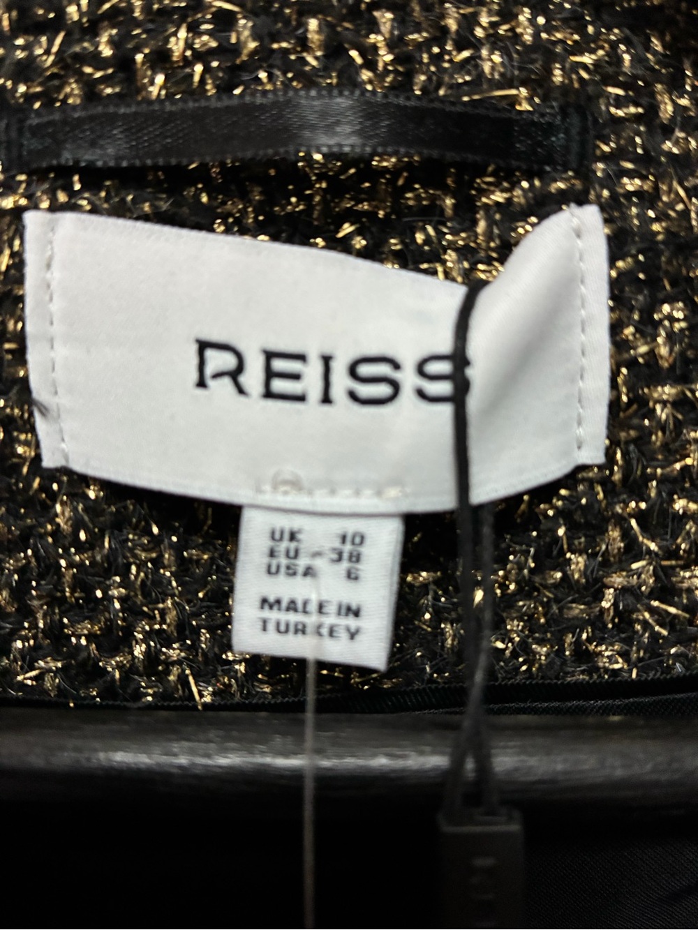 Reiss NWT Textured Tweed Lady Jacket with Silver Buttons - Picture 3 of 6